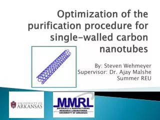 Optimization of the purification procedure for single-walled carbon nanotubes