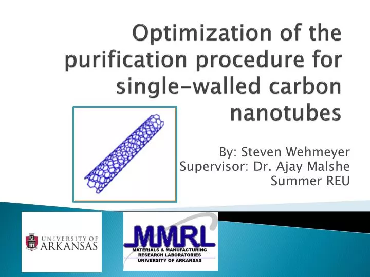 optimization of the purification procedure for single walled carbon nanotubes