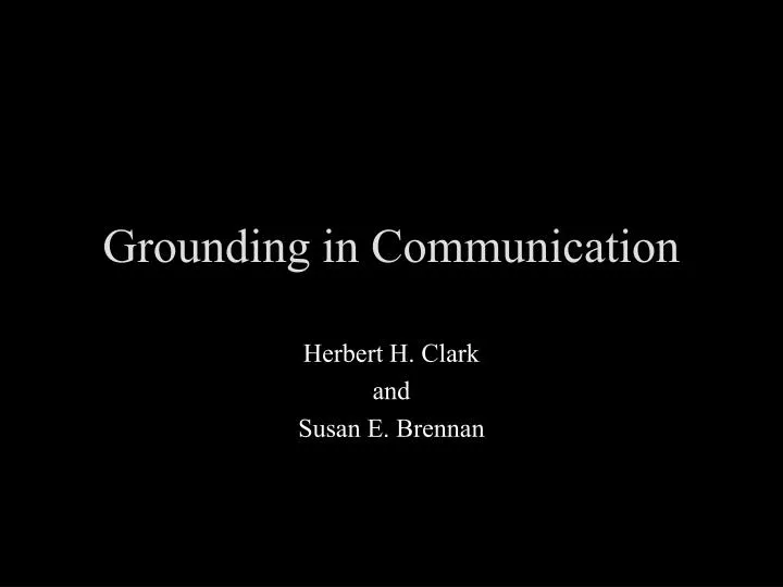 grounding in communication