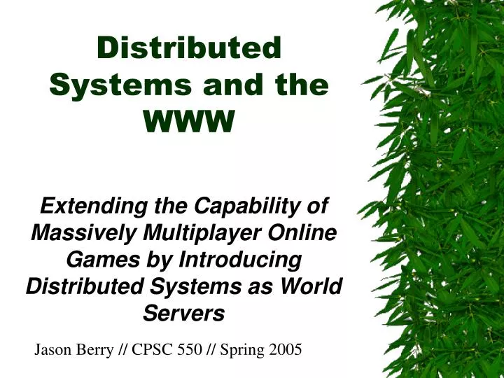 distributed systems and the www