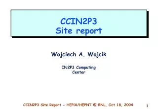 CCIN2P3 Site report