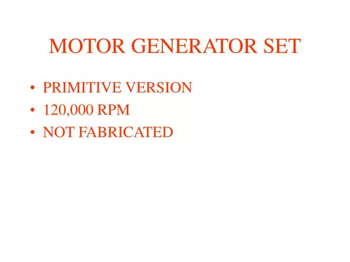 motor generator set
