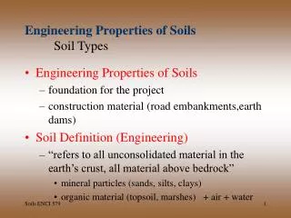 Engineering Properties of Soils Soil Types