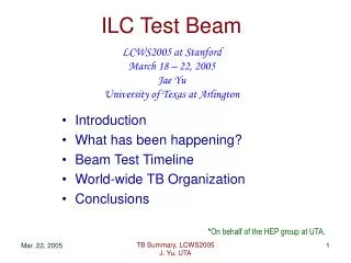 ILC Test Beam