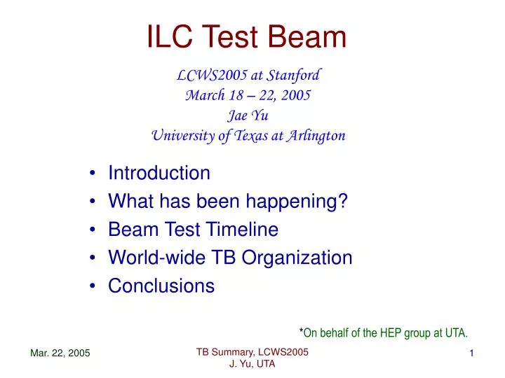 ilc test beam