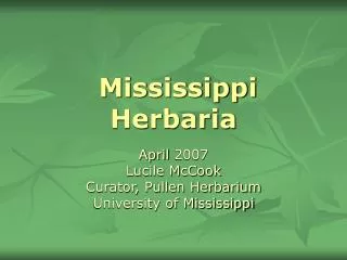 Mississippi Herbaria