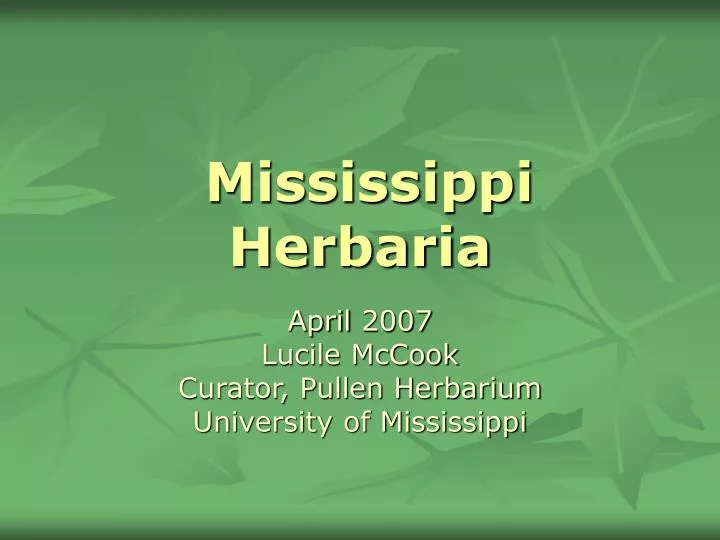mississippi herbaria