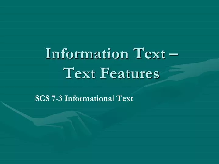 information text text features