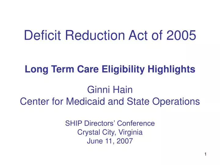 deficit reduction act of 2005
