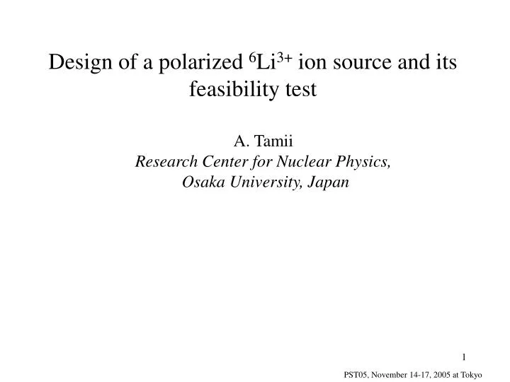 design of a polarized 6 li 3 ion source and its feasibility test