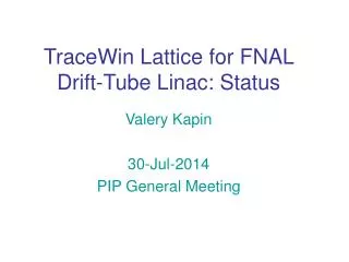 TraceWin Lattice for FNAL Drift-Tube Linac: Status