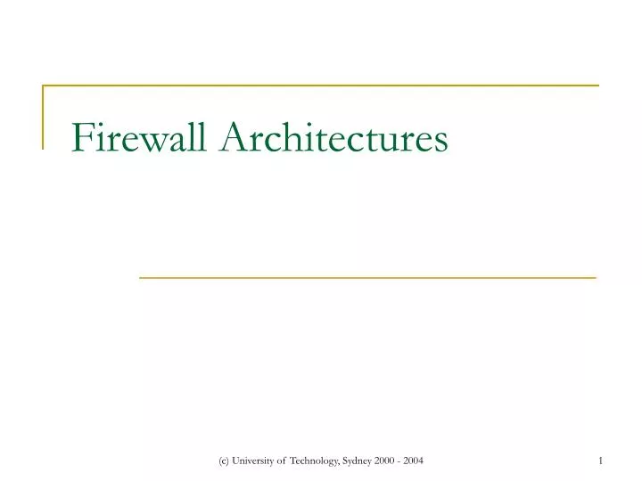 firewall architectures