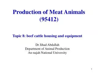 Production of Meat Animals (95412)