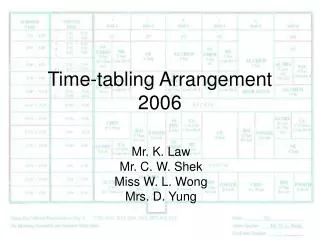 Time-tabling Arrangement 2006