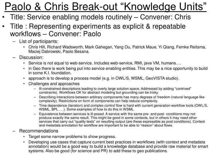 paolo chris break out knowledge units