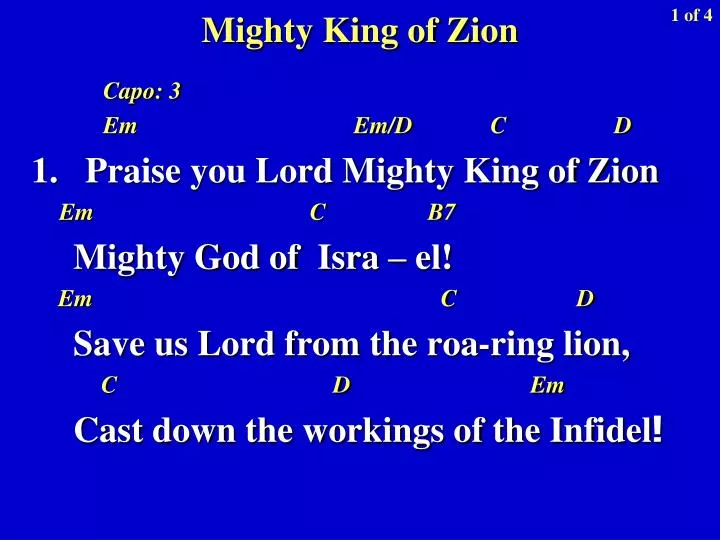 mighty king of zion