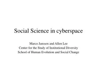Social Science in cyberspace