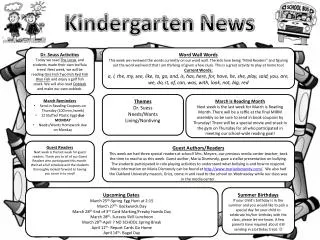 Kindergarten News