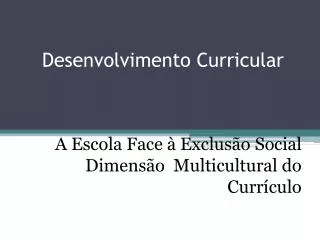 desenvolvimento curricular