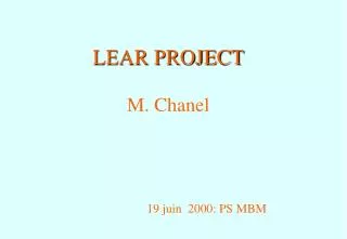 LEAR PROJECT M. Chanel