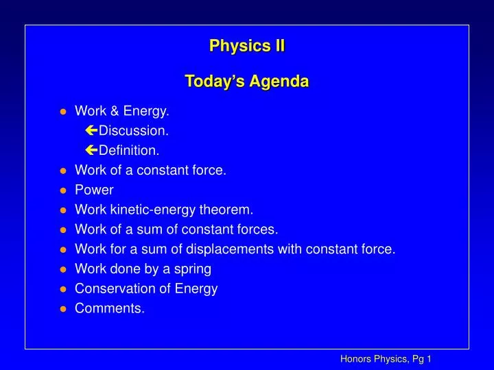 physics ii today s agenda