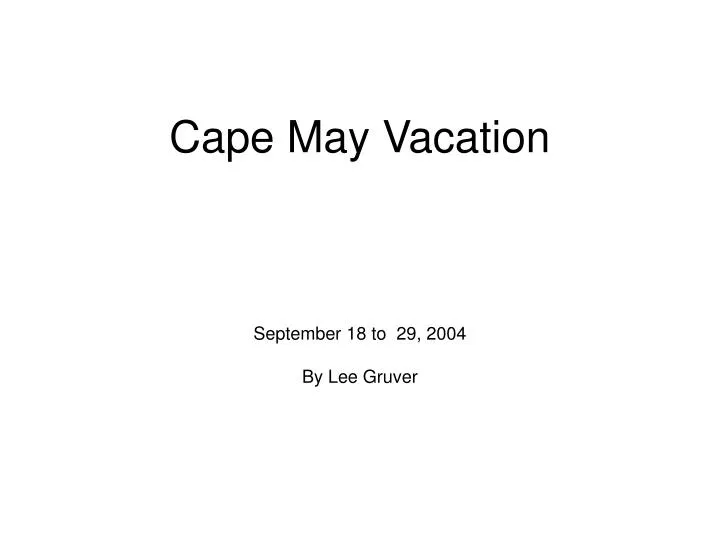 cape may vacation