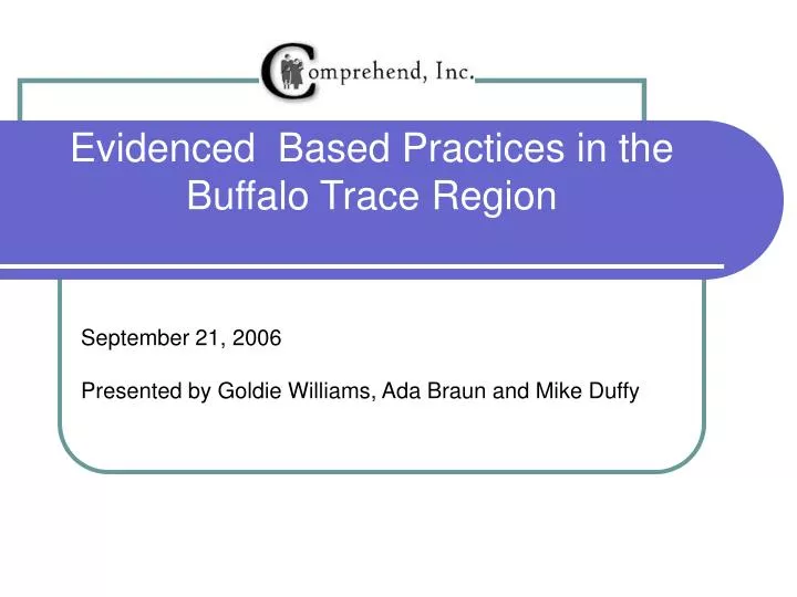 evidenced based practices in the buffalo trace region