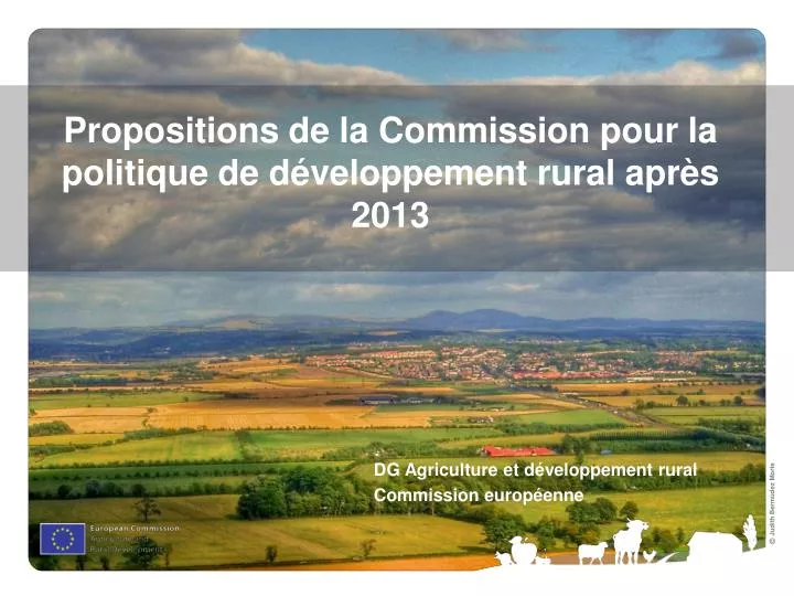 propositions de la commission pour la politique de d veloppement rural apr s 2013