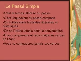 le pass simple
