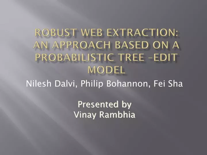 robust web extraction an approach based on a probabilistic tree edit model