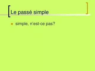 le pass simple