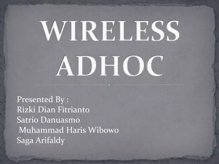 wireless adhoc