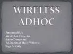 Wireless AdHoc Networking: Setup and Configuration Methods - slide 1