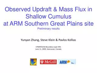 Yunyan Zhang, Steve Klein &amp; Pavlos Kollias CFMIP/GCSS Boundary Layer WG