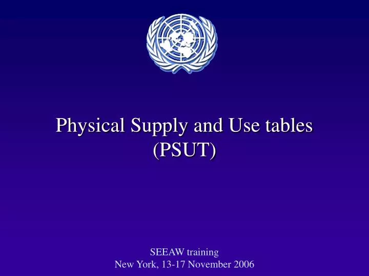 physical supply and use tables psut