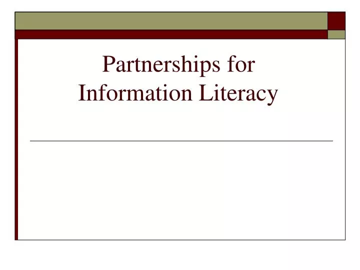 partnerships for information literacy