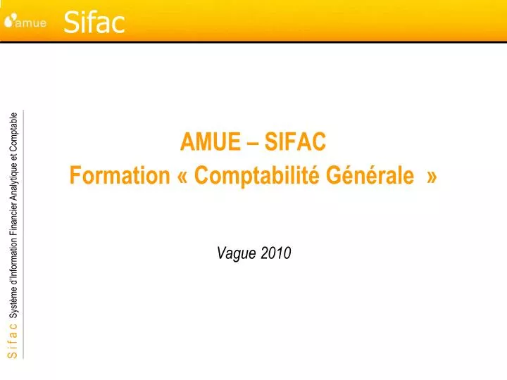 amue sifac formation comptabilit g n rale