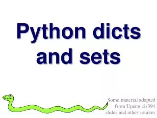 python d icts and sets