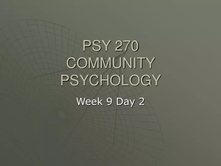 psy 270 community psychology