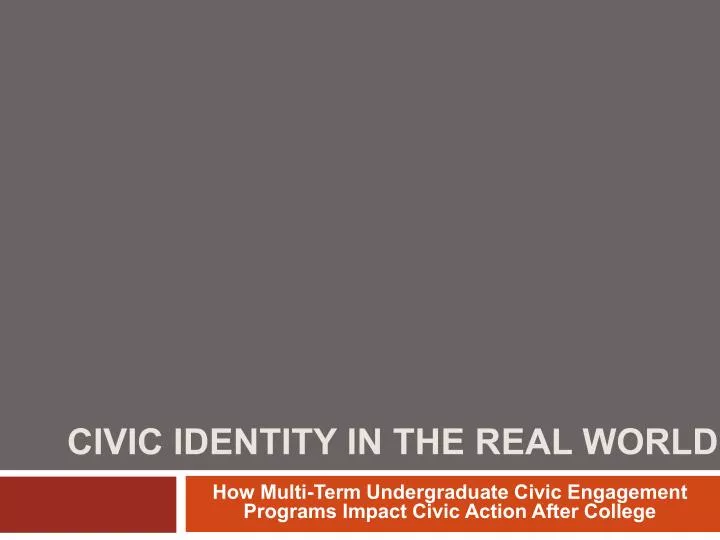 civic identity in the real world