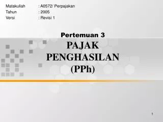 pertemuan 3 pajak penghasilan pph