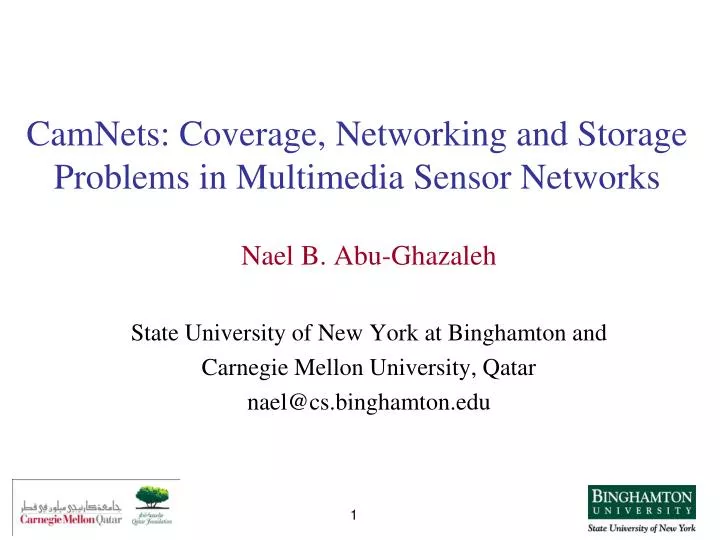 camnets coverage networking and storage problems in multimedia sensor networks