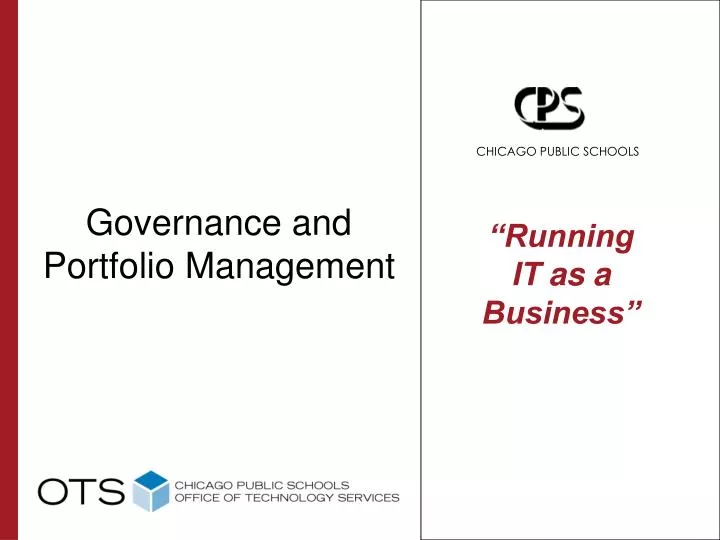 governance and portfolio management