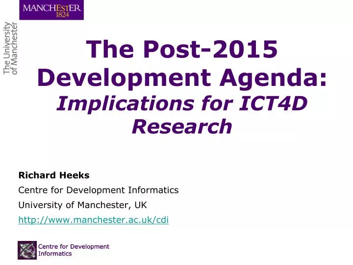 the post 2015 development agenda implications for ict4d research