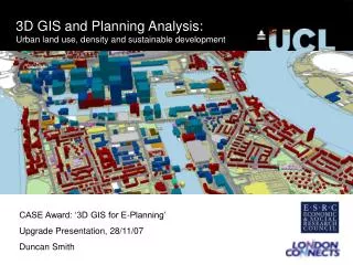 3D GIS and Planning Analysis: Urban land use, density and sustainable development