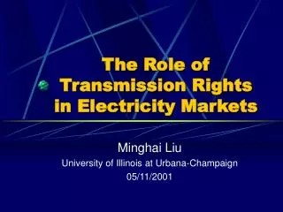 The Role of Transmission Rights in Electricity Markets