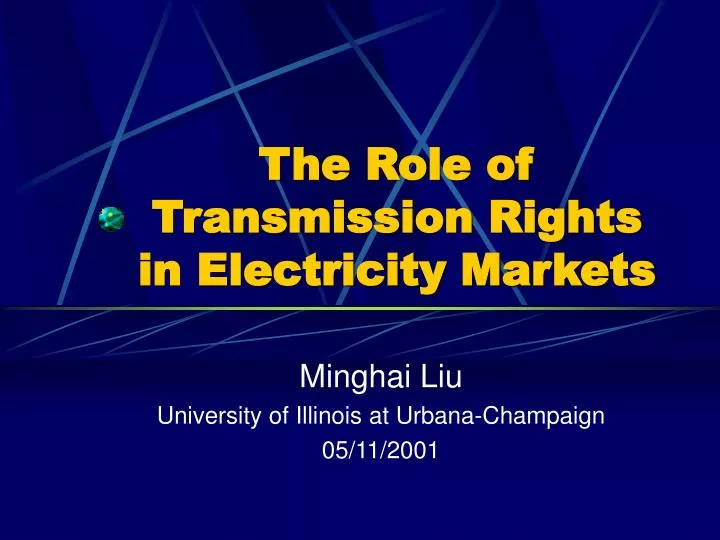 the role of transmission rights in electricity markets