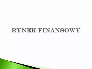 rynek finansowy