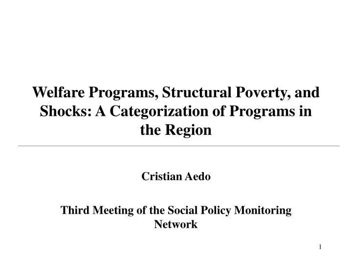 welfare programs structural poverty and shocks a categorization of programs in the region