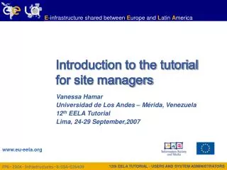 Introduction to the tutorial for site managers
